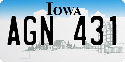 IA license plate AGN431