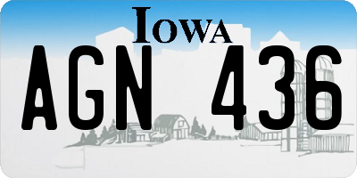 IA license plate AGN436