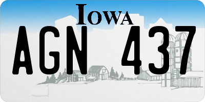 IA license plate AGN437