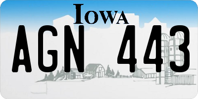 IA license plate AGN443