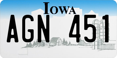 IA license plate AGN451