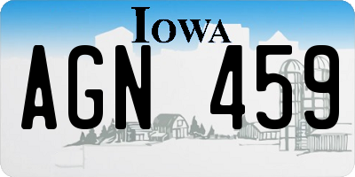 IA license plate AGN459