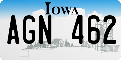 IA license plate AGN462