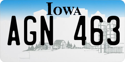 IA license plate AGN463