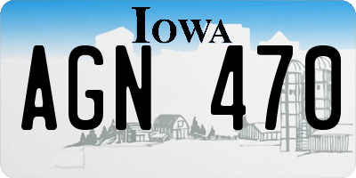 IA license plate AGN470