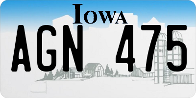 IA license plate AGN475