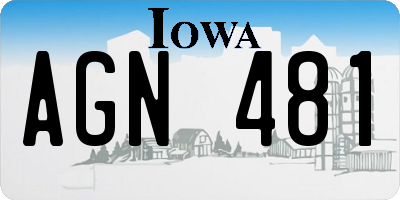 IA license plate AGN481