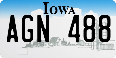 IA license plate AGN488