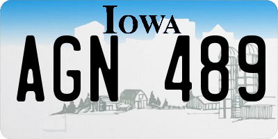 IA license plate AGN489