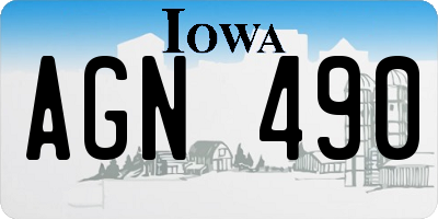 IA license plate AGN490