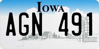 IA license plate AGN491