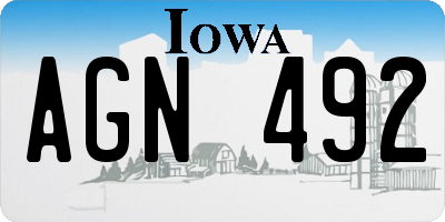 IA license plate AGN492