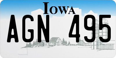 IA license plate AGN495