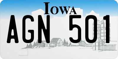 IA license plate AGN501