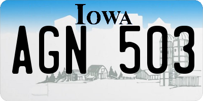 IA license plate AGN503
