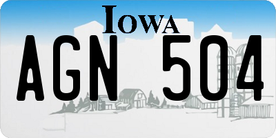 IA license plate AGN504