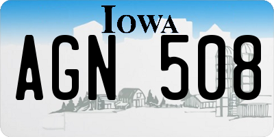 IA license plate AGN508