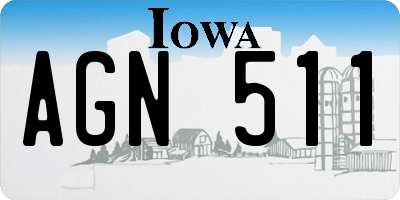 IA license plate AGN511