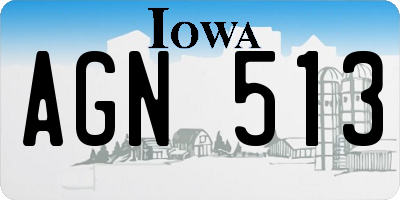 IA license plate AGN513