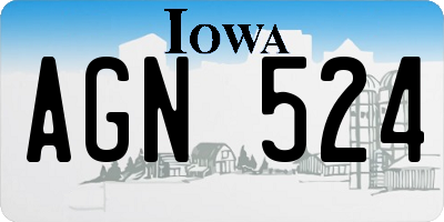 IA license plate AGN524
