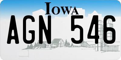 IA license plate AGN546