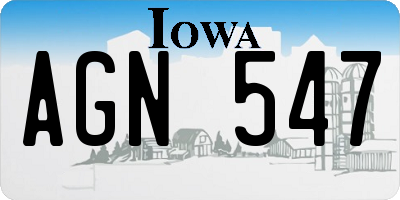 IA license plate AGN547