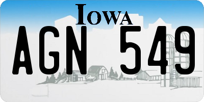 IA license plate AGN549