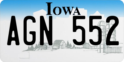 IA license plate AGN552