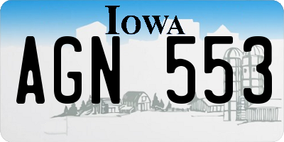 IA license plate AGN553
