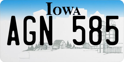 IA license plate AGN585