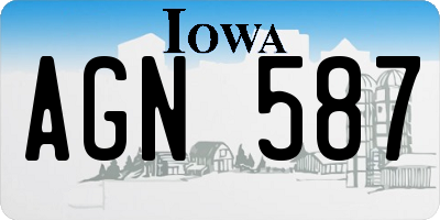 IA license plate AGN587