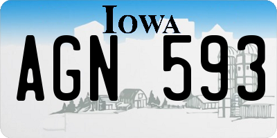 IA license plate AGN593