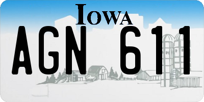 IA license plate AGN611