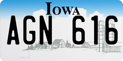 IA license plate AGN616