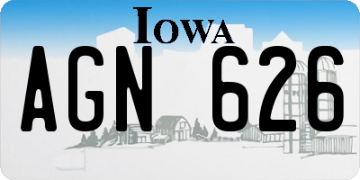 IA license plate AGN626