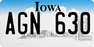 IA license plate AGN630