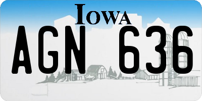 IA license plate AGN636