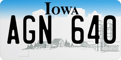 IA license plate AGN640