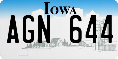 IA license plate AGN644