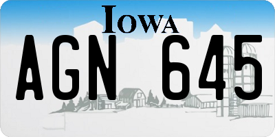 IA license plate AGN645