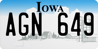 IA license plate AGN649