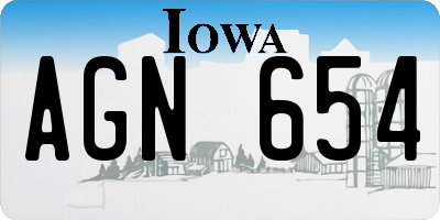 IA license plate AGN654