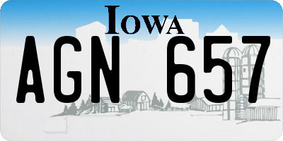 IA license plate AGN657
