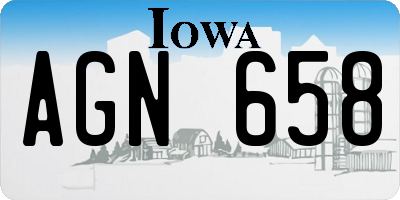 IA license plate AGN658