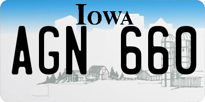 IA license plate AGN660