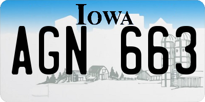IA license plate AGN663