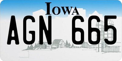 IA license plate AGN665