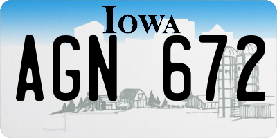 IA license plate AGN672