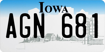 IA license plate AGN681