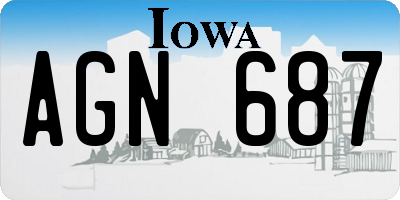 IA license plate AGN687